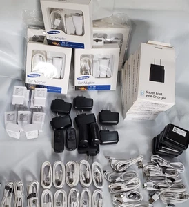 New LOT 65 PCs ORIGINAL SAMSUNG Adaptors Headphones and Cables Wholesale BULK - Picture 1 of 9