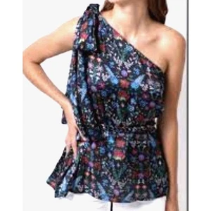 Kleid for Her Salwa Bluse - Damen XSmall One-Shoulder Floral Top mit Flechtgürtel - Bild 1 von 7
