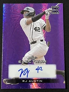 2024 Leaf Electrum RJ Austin Purple Auto #'d 12/25 Vanderbilt RC XRC Rookie - Bild 1 von 4