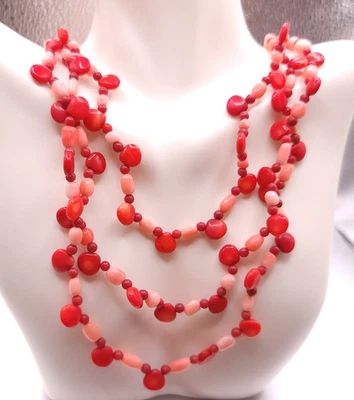 Collar De Colección DTR Jay King Plata Esterlina Rojo Rosa Coral Cuentas 19" Foto 1 de 4