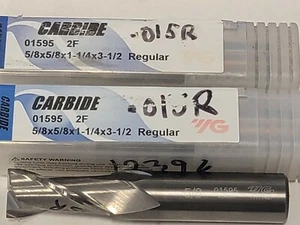 Fresadora de extremo de carburo YG-1 TOOL COMPANY 01595, rueda 015. ,5/8,1-1/4 corte 2FL, 3-1/2 OAL - Imagen 1 de 5