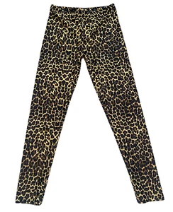Hope Jeans girls high shine leopard animal print full length leggings 10 - Picture 1 of 3