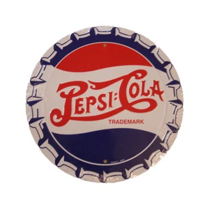 Pepsi-Cola bottle cap 12" round vintage tin sign aluminum home decor - Picture 1 of 1