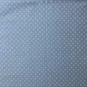 Vintage Country Blue Geometric Print Cotton Fabric - ONE YARD - Picture 1 of 3