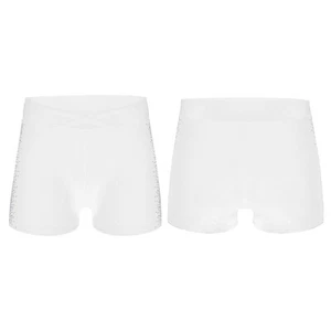 Kids Girls Bottom Rhinestones Pants Gymnastics Shorts Sparkly Activewear Bike - Picture 1 of 38