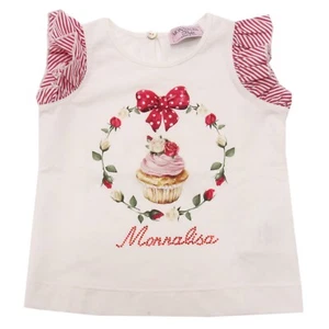 6459AC maglia bimba GIRL MONNALISA white cotton t-shirt kid - Picture 1 of 4