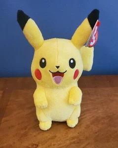NM Ty PIKACHU il Pokemon Beanie Baby con ETICHETTE (esclusiva Regno Unito 6 pollici) RARO - Foto 1 di 6