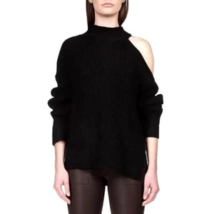 SANCTUARY Women's One-Cold-Shoulder Long-Sleeve Sweater Cut It Out Black… - Picture 1 of 10