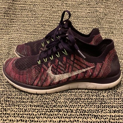 Nike Free 4.0 Flyknit Women's Running Shoes Purple/Black 717076-502 Size 9 - Image 1 of 4