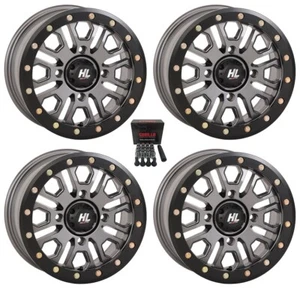 High Lifter HL23 Beadlock 15" Wheels Gunmetal Can-Am Commander Maverick (4) - Picture 1 of 3