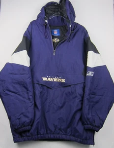 CHAQUETA JERSEY REEBOK VINTAGE AÑOS 90 NFL BALTIMORE RAVENS 1/4 Cremallera 2XL PÚRPURA - Imagen 1 de 14