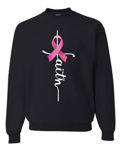 Sudadera de cuello redondo unisex con cinta de cáncer de mama - Imagen 1 de 10