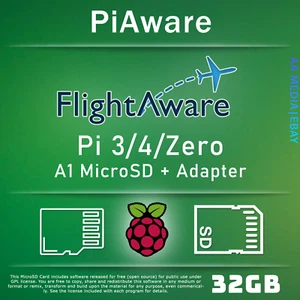 32GB FlightAware Preloaded Micro SD Card Raspberry Pi 3, 4, Zero - Picture 1 of 1