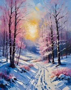 Stunning Winter Landscape Limited Edition Art Print | Signed Art Collectible - Picture 1 of 5