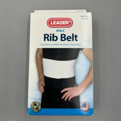 Cinturón acanalado médico Leader cierre de gancho masculino blanco elástico compresión de caja torácica Foto 1 de 4