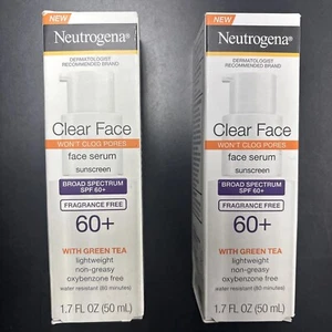 Neutrogena 2pack Clear Face Serum Sunscreen SPF60+ Fragrance-Free 1.7oz Exp09/26 - Picture 1 of 2