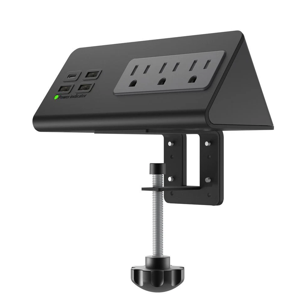 Home Office Power Type-C Ports Fast Charging USB Ports Desk Clamp Power Strip - Image 1 of 4