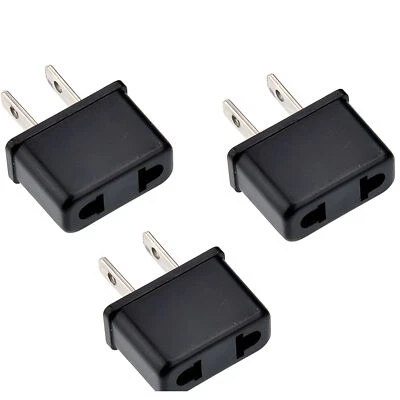 3 Pcs US-USA to EU-Europe Power Plug Adapter for USA Converter - Image 1 of 2