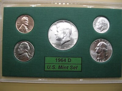 1964 D US Silver Mint Set Brilliant Uncirculated! - Image 1 of 4