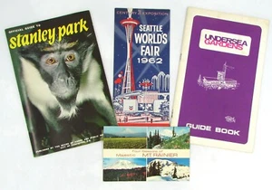 Seattle Worlds Fair 1962 Map, Stanley Park Guide, Undersea Gardens Guidebook - Picture 1 of 8