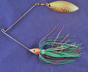 Señuelo de pesca de lubina DR Custom Spinnerbait, 1/2 oz. 1 hoja de hoja de sauce martillada - Imagen 1 de 2