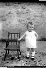 Portrait Young Child Baby - Antique Negative Photo Glass An. 1930 40