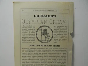 1882 Quack Medizin Ad Gourauds Olympian - Gesicht - Creme - !2 - 1G3 - Bild 1 von 3