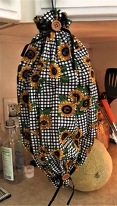 Hanging Cloth Grocery Bag Holder Dispenser or Storage-Sunflower Design - Picture 1 of 4