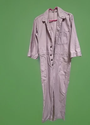 Gap Utility Women’s Medium Jumpsuit Cotton Denim Coveralls Purple lilac Pockets - Image 1 of 4