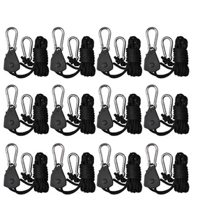 6 Pairs 1/8 inch Adjustable Heavy Duty Rope Hanger 6 pairs rope hanger, Black - Picture 1 of 9