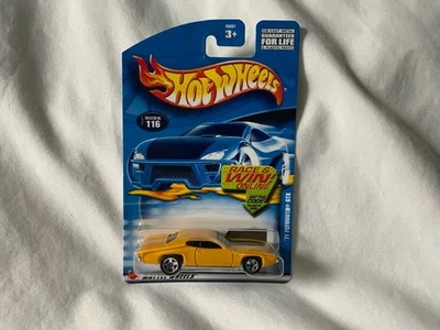 2002 Hot Wheels Collector No #116 '71 PLYMOUTH GTX Yellow w/5 Spoke Wheels - Image 1 of 2