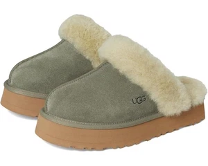 Women UGG Disquette Slipper 1122550 Moss Green Suede Upper 100% Original New - Picture 1 of 6