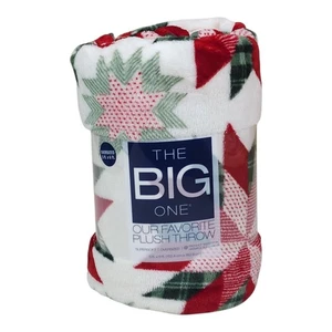 The Big One Oversized Plush Throw Blanket 5' x 6' Christmas Star Patch Quilt - Picture 1 of 9