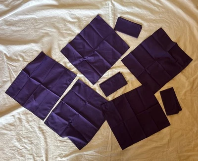 Lote 9 guardanapos coloridos 15" feitos à mão cor roxa  - Imagem 1 de 4