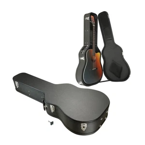 Yescom Custodia Rigida per Chitarra Acustica con Blocco Scomparto Accessori da Viaggio Nera - Foto 1 di 12