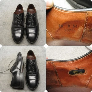Allen Edmonds Mens Shoes 9.5 D Black Leather Oxford Dress Park Avenue Italy Made - Picture 1 of 17
