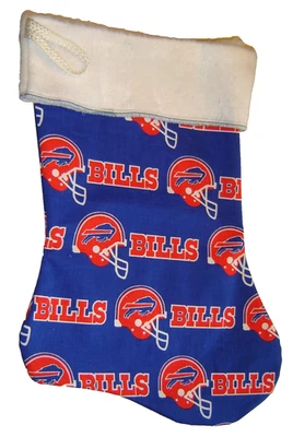Medias de Navidad Buffalo Bills 2 caras hechas a mano forradas aprox 17" x 12" Foto 1 de 3