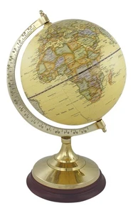 Globo Terráqueo De Latón/Madera 23 X 34 CM BEIGE Sea-Club - Imagen 1 de 1