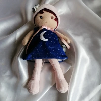 Doudou poupée Aurore, robe bleu marine, lune, Kaloo - Photo 1/4