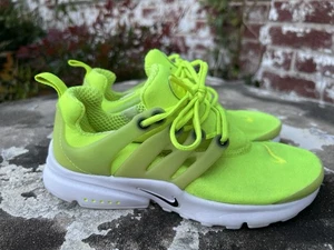 Nike Air Presto Boys Sz 3Y Running Shoes Volt Chartreuse Green White DO1380-700 - Picture 1 of 13