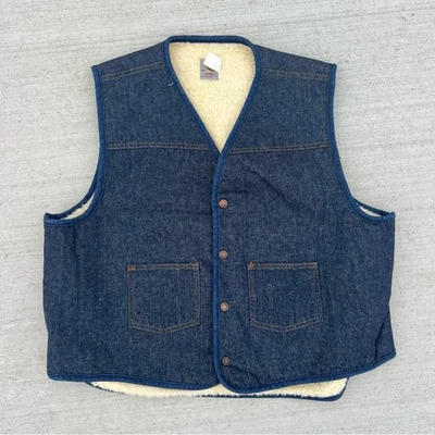 Chaleco de mezclilla vintage años 80 Carhartt Jean forrado Sherpa XXL Foto 1 de 4