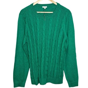 Talbots Zopfmuster Pullover Kelly Grün Damen Größe XL Preppy Rundhals Pullover - Bild 1 von 7