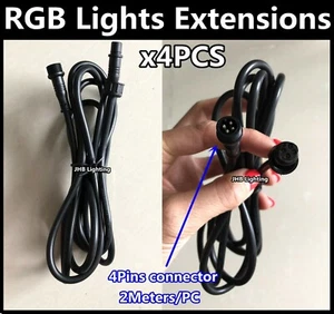 Parts: 4PCS【4pins】6.5FT RGB Extensions Wire Cord for RGB Wheel Rock Strips Light - Picture 1 of 2