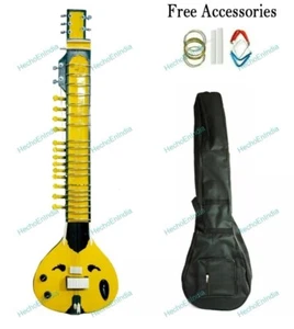 Indian Musical String Electric Travel Sitar Tun Wood Best Quality Hand Painted - Picture 1 of 9