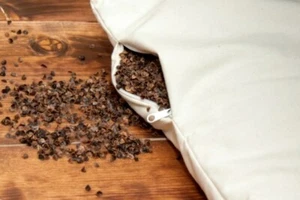 Packung 2 Buchweizen Kissen Bett Bio Baumwolle Reißverschluss Hülle Vegan - Bild 1 von 6