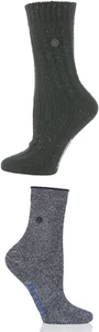 BIRKENSTOCK CALZE DONNA MISTO COTONE BLING SCINTILLANTI NERO ANTRACITE un paio - Foto 1 di 12