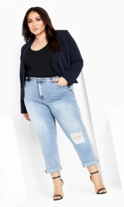 City Chic Ladies Brooke Long Sleeve Jacket size 24 2XL Colour Navy - Picture 1 of 7
