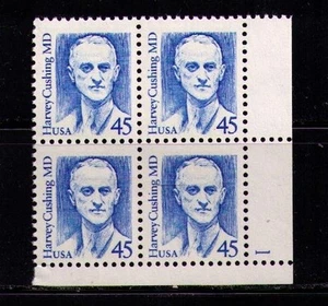 US USA Sc# 2188 MNH FVF PL# BLOCK Harvey Cushing Neurosurgeon Block Tag - Picture 1 of 1