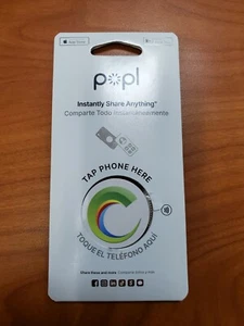 Cartes de visite virtuelles étiquette NFC Popl White de marque partage instantanément n'importe quoi NEUF - Photo 1 sur 2