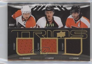 2009-10 Upper Deck UD Black Trios /50 Jeff Carter Mike Richards Simon Gagne